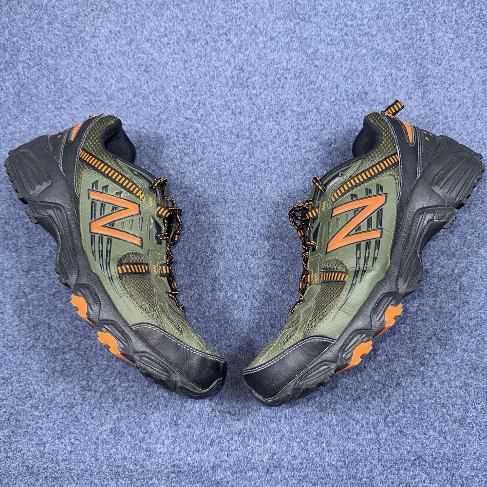 New Balance 410 V4 Mens Green Orange Trail Running Shoes Size 10 Breathable Mesh